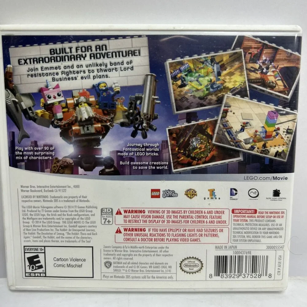 🔥🔥🔥The Lego Movie Videogame‎ - 3DS - Case And Manual Only “NO GAME”🔥🔥🔥